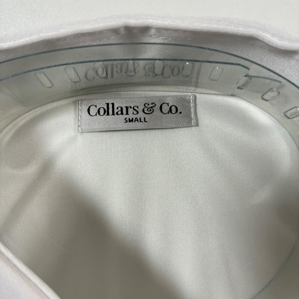 NEW Collars & Co. Polo Shirt Small White Short Sleeve Spread Collar